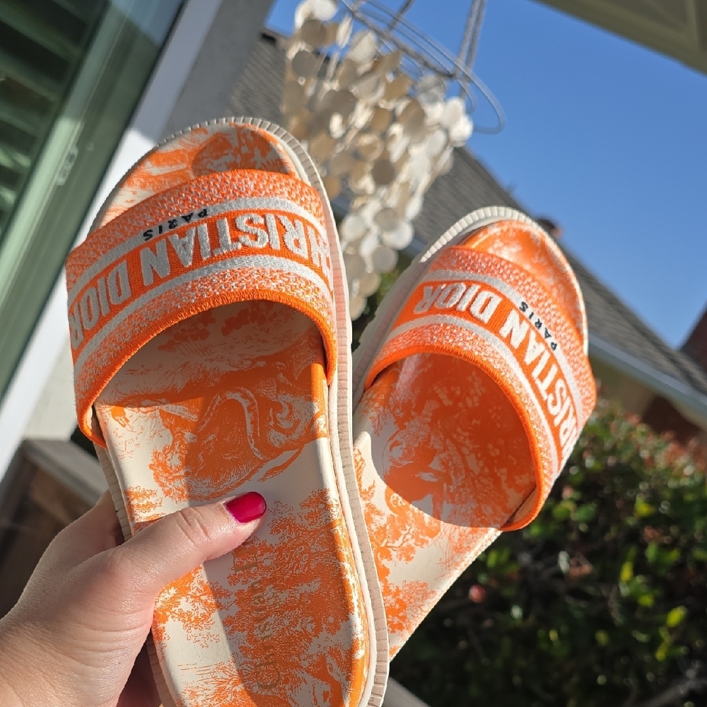 Dior Canvas Printed Slides for a Chic Look - Picture 8 of 9
